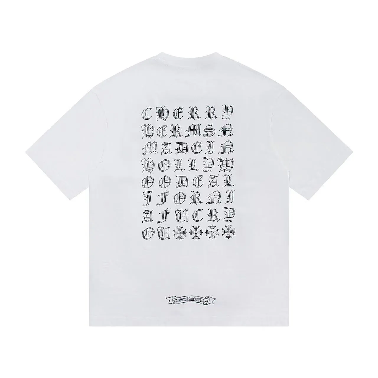 🅿️170 Style: 2025 new Croix heart hot diamond short-sleeved T-shirt Material: High version 300g double yarn combed cotton Size: S～XL Color: White Style number: Z1001